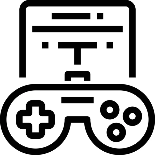 Icono Del Juego Entretenimiento Dispositivo Estilo Esquema — Vector de stock