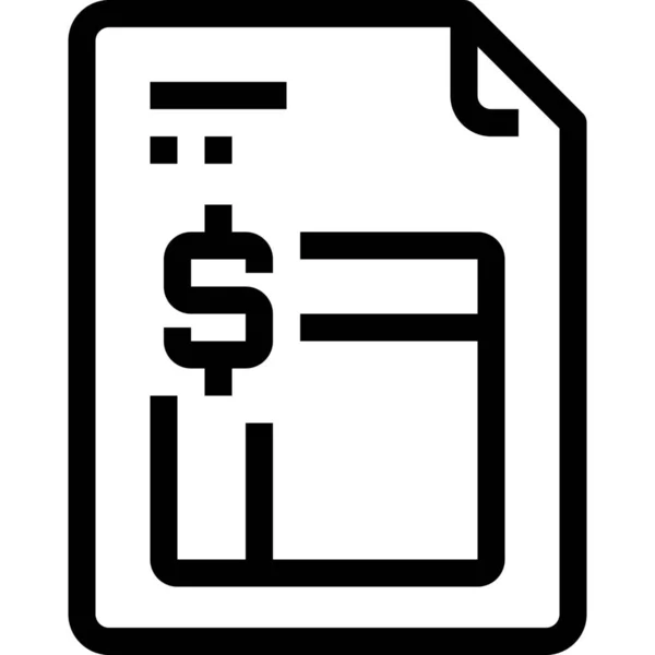Icono Documento Comercial Bancario Estilo Esquema — Vector de stock