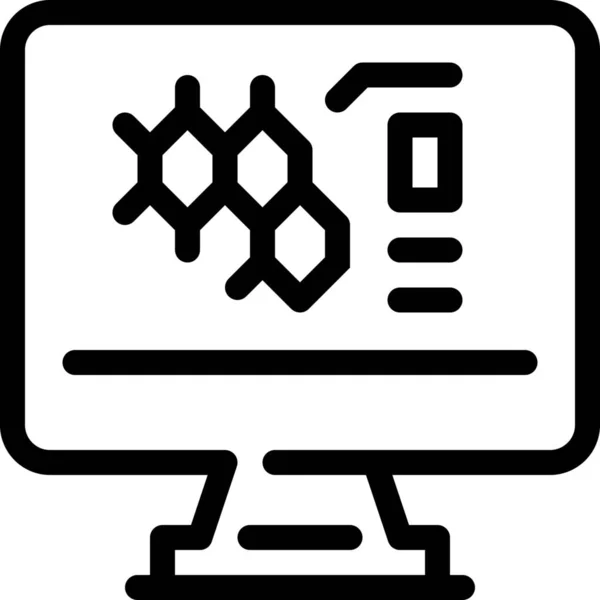 Biologie Computerlabor Ikone Outline Stil — Stockvektor