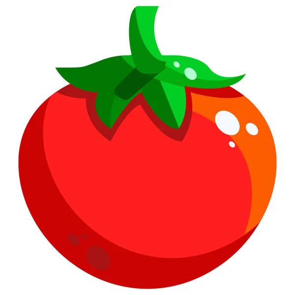 Ikon Tomat Sehat Makanan Dalam Gaya Datar - Stok Vektor