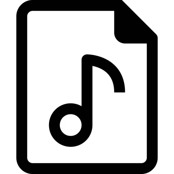 Icono Medios Archivo Audio Estilo Esquema — Archivo Imágenes Vectoriales