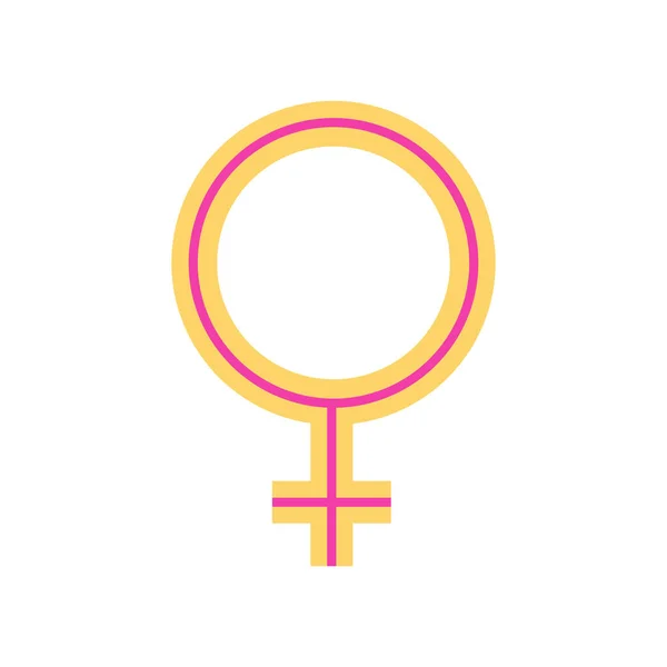 Vrouwelijk Gender Icoon Platte Stijl — Stockvector