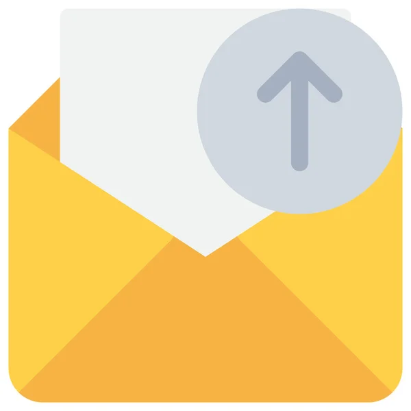 Pfeil Mail Buchstaben Symbol Flachen Stil — Stockvektor