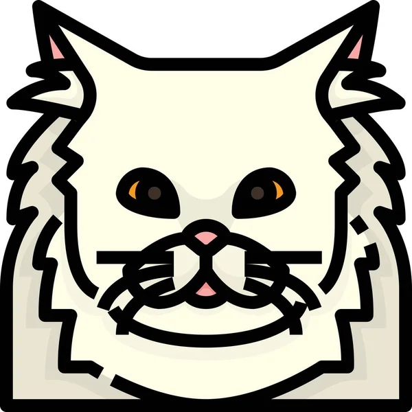 Animal Avatar Cat Icon Filled Outline Style — 스톡 벡터