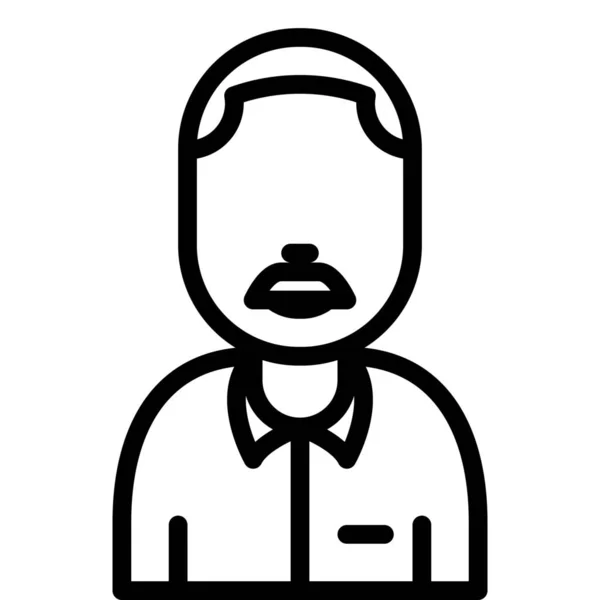 Avatar Job Man Icon Outline Style — Stock Vector