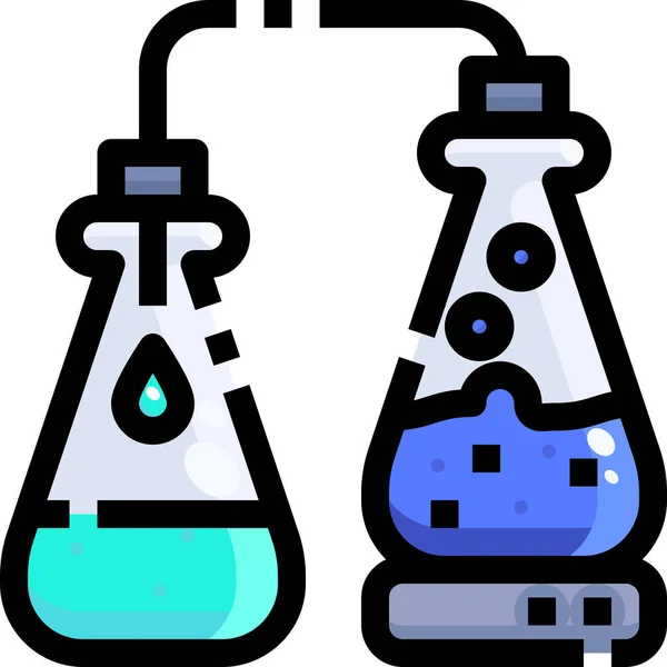 Pictogram Chemische Chemie Onderwijs Gevulde Omtrek Stijl — Stockvector