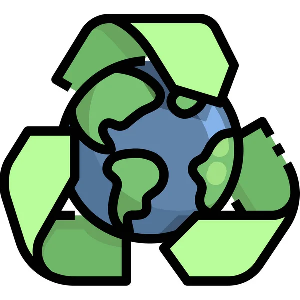 Jour Terre Icône Environnement — Image vectorielle