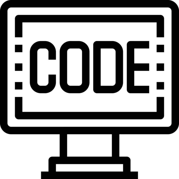 Значок Комп Ютера Кодування Стилі Контур — стоковий вектор