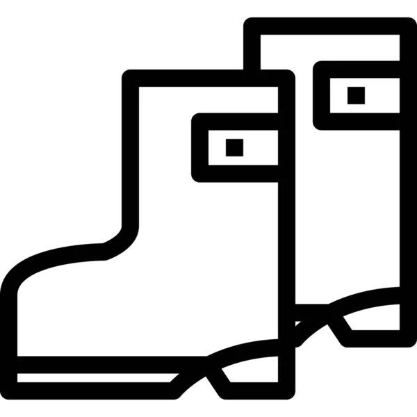 Botas Icono Calzado Moda Estilo Esquema — Vector de stock