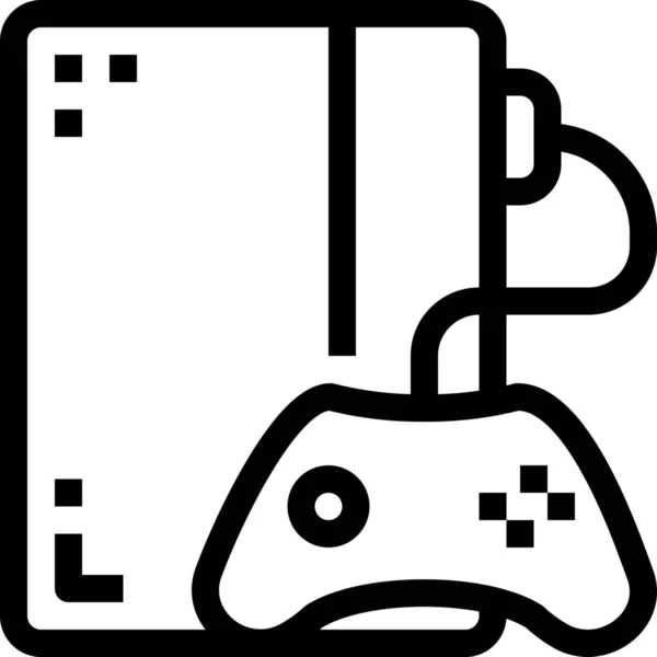 Icono Del Juego Entretenimiento Consola Estilo Esquema — Vector de stock