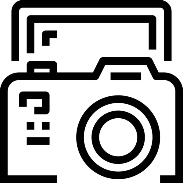 Camera Apparaat Apparatuur Pictogram Contouren Stijl — Stockvector