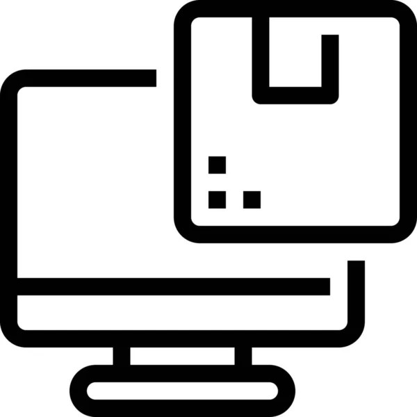 Outline Biçiminde Kutucuk Bilgisayar Dağıtım Simgesi — Stok Vektör