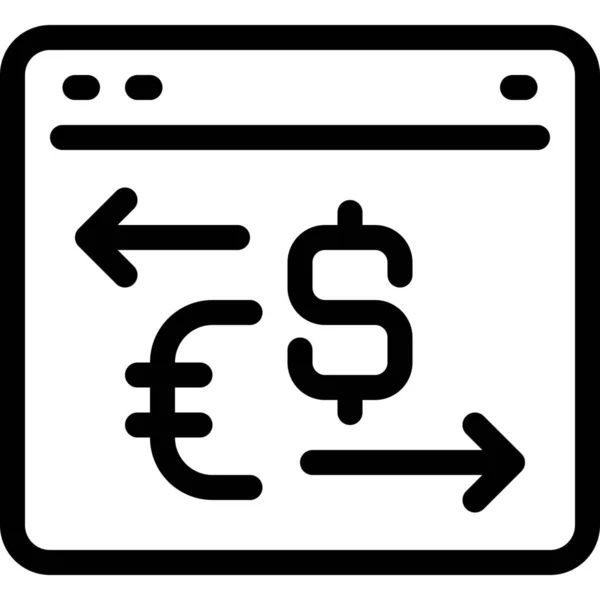 Pijl Bank Browser Pictogram Outline Stijl — Stockvector