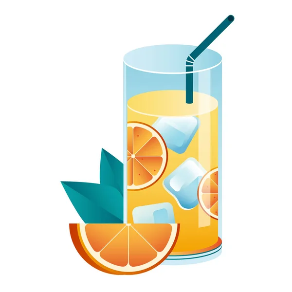Drank Citrus Cocktail Icoon Gladde Stijl — Stockvector