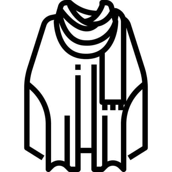 Oblečení Kabát Ikona Obrysu Stylu — Stockový vektor