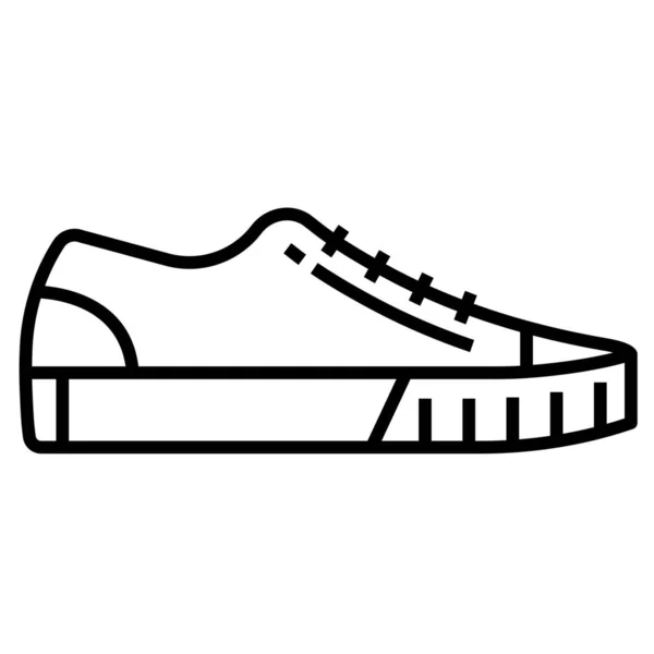 Zapatos Lona Pie Moda Lleva Icono Estilo Esquema — Vector de stock