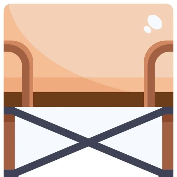帆布椅子设备图标 平面风格 — 图库矢量图片