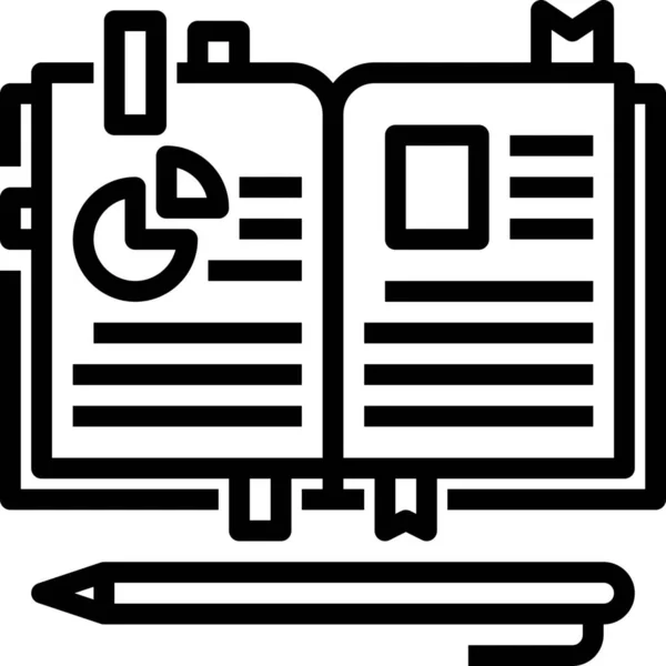 Agenda Boek Bladwijzer Pictogram — Stockvector