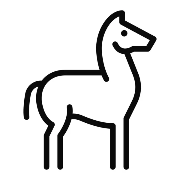 Animal Granja Caballo Icono — Vector de stock