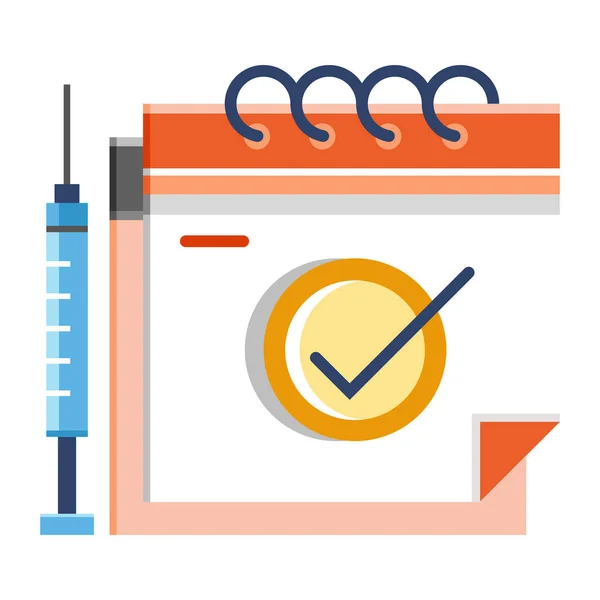 Icono Farmacéutico Inmunización Anual Estilo Plano — Vector de stock