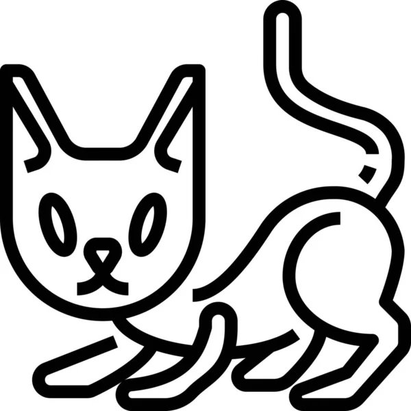 Tiere Züchten Katzen Ikone Outline Stil — Stockvektor