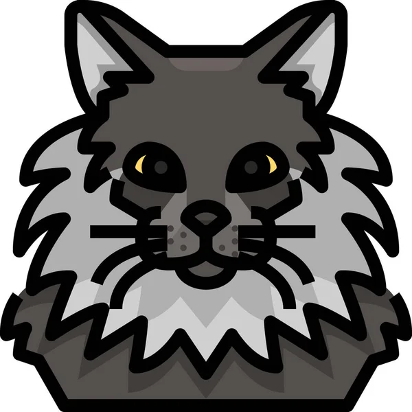 Animal Avatar Γάτα Εικονίδιο Γεμισμένο Στυλ Περίγραμμα — Διανυσματικό Αρχείο
