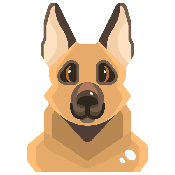 Icône Chien Canin Avatar Style Plat — Image vectorielle