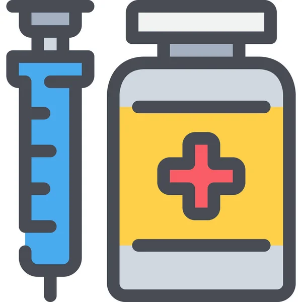 Ziekenhuis Injectie Icoon Gevulde Omtrek Stijl — Stockvector