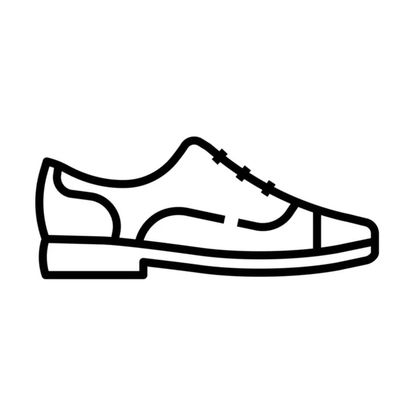 Negro Pie Corbata Lleva Icono Zapatos Formales Estilo Esquema — Vector de stock