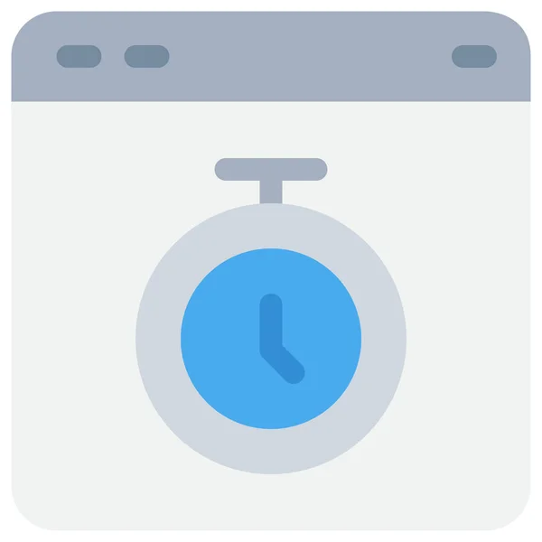 Browser Interface Zeit Symbol Flachen Stil — Stockvektor