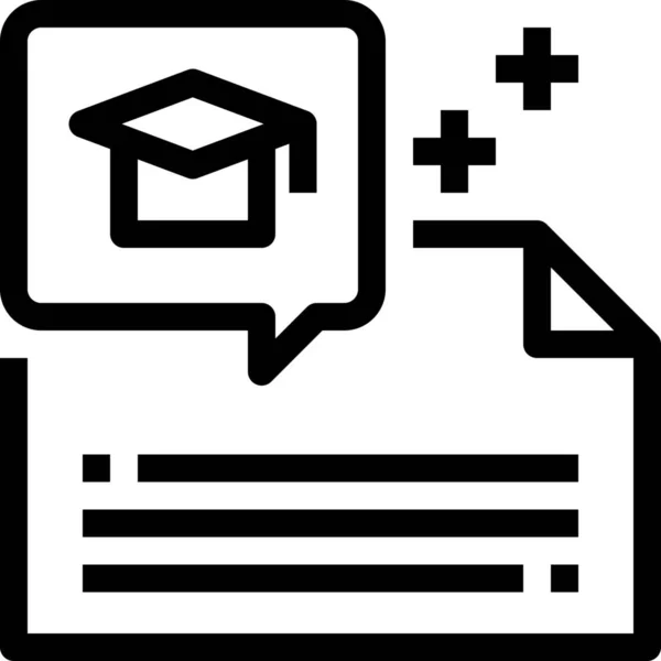 Certificat Document Éducation Icône Dans Style Outline — Image vectorielle