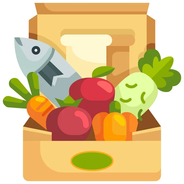 Away Box Voedsel Pictogram — Stockvector