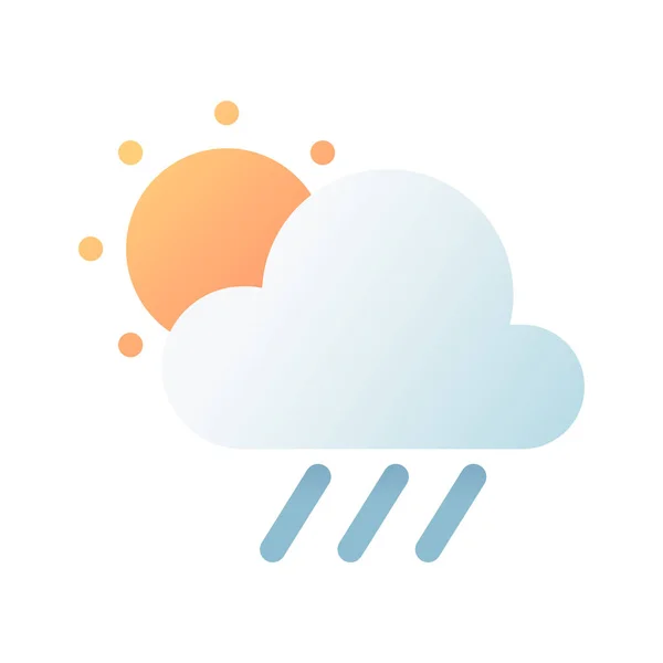 Rainy Day Sun Icon Smooth Style — Stock Vector