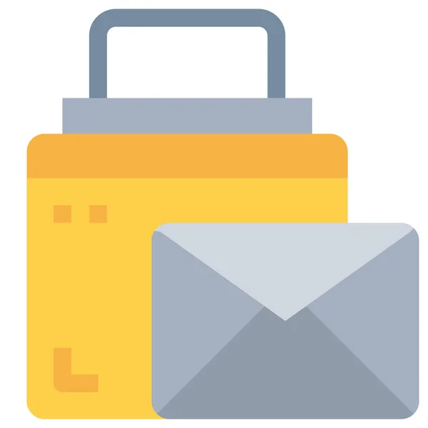 Ícone Mail Comunicação Estilo Plano —  Vetores de Stock