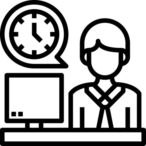Clock Office People Icon — Stock Vector