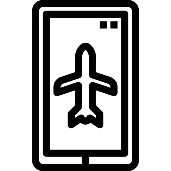 Flugzeug Modus Symbol Umriss Stil — Stockvektor