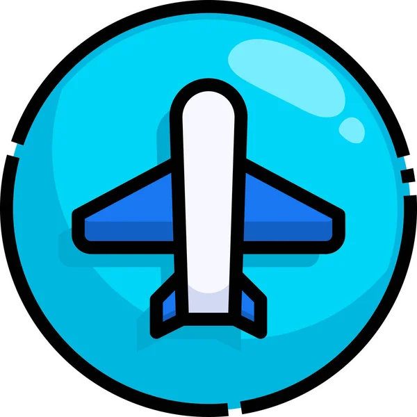 Airplane Flight Mode Icon Filled Outline Style — Stock Vector