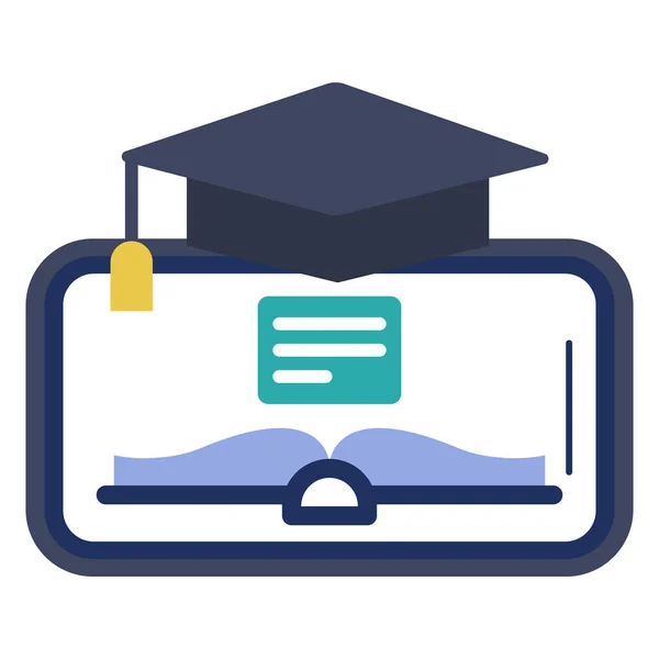 Enseignement Distance Learning Mobile Learning Icon Flat Style — Image vectorielle