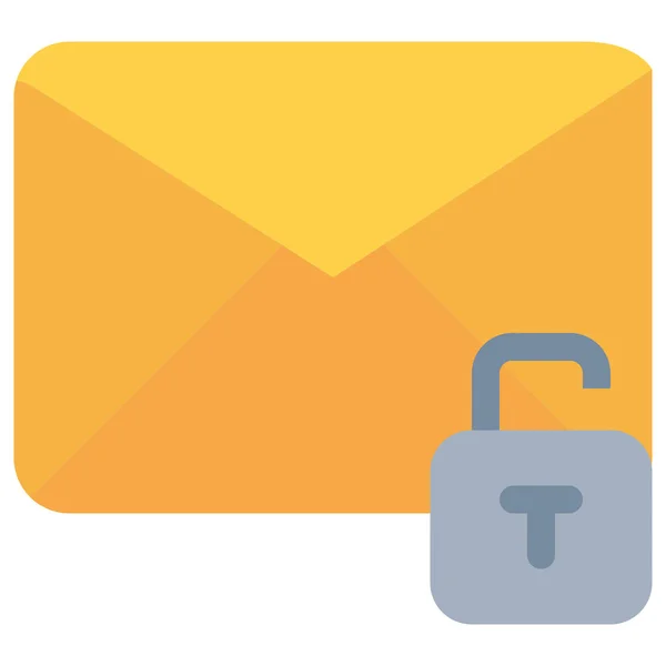Email Brief Mail Icoon Platte Stijl — Stockvector