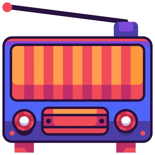 Communications News Radio Icon Flat Style — Stock Vector