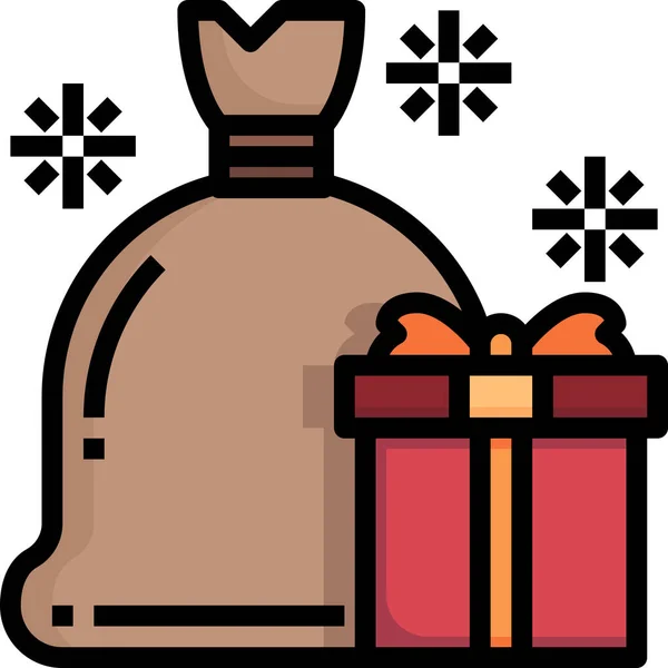 Party Box Kerstmis Pictogram — Stockvector