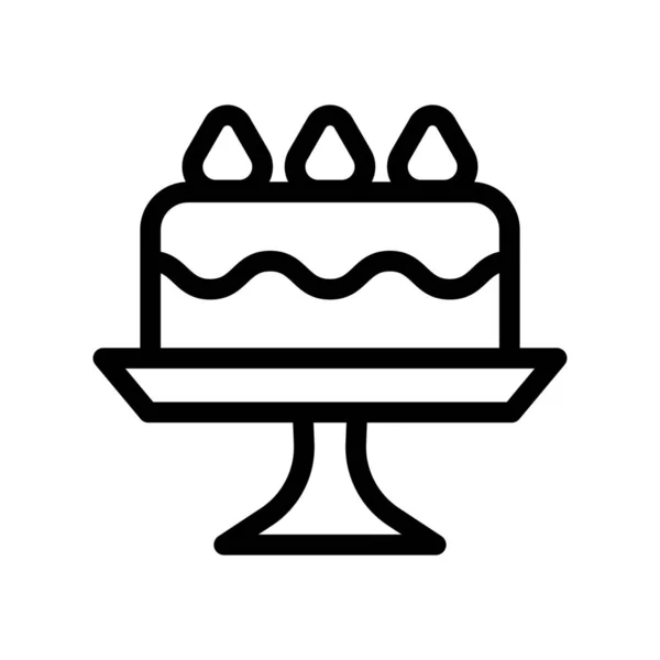 Gâteau Dessert Icône Anniversaire — Image vectorielle