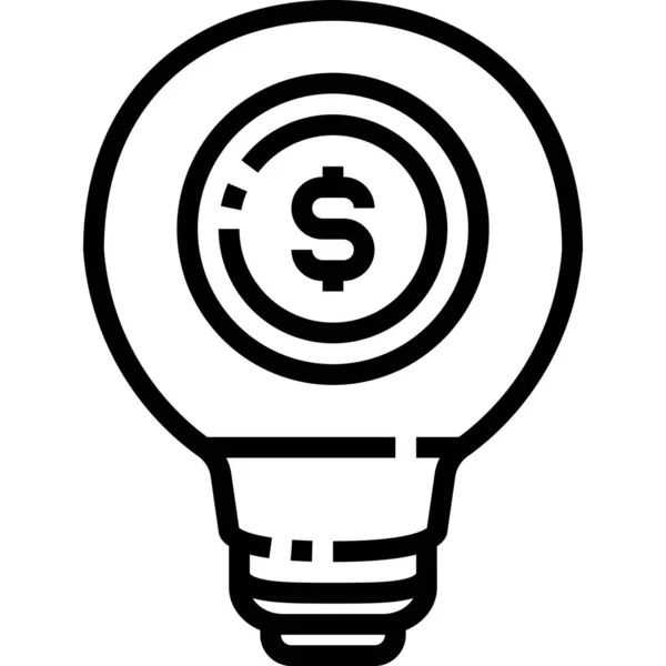 Gloeilamp Creatieve Dollar Pictogram Elektronische Apparaten Apparaten Categorie — Stockvector