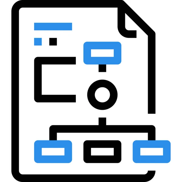 Icono Gestión Documentos Comerciales Estilo Esquema — Vector de stock