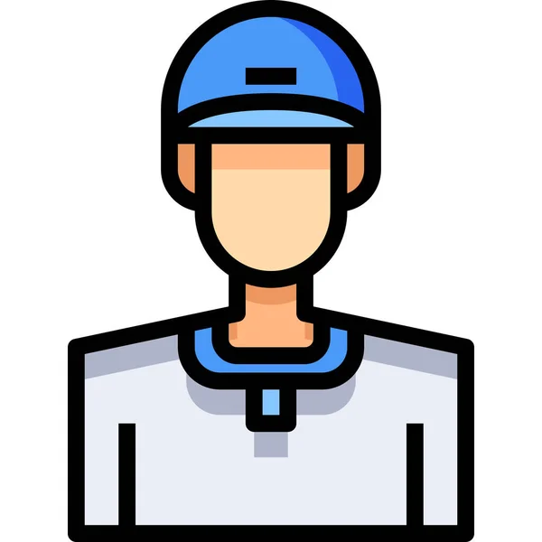 Аватар Бейсбол Мужской Значок Категории Аватары — стоковый вектор