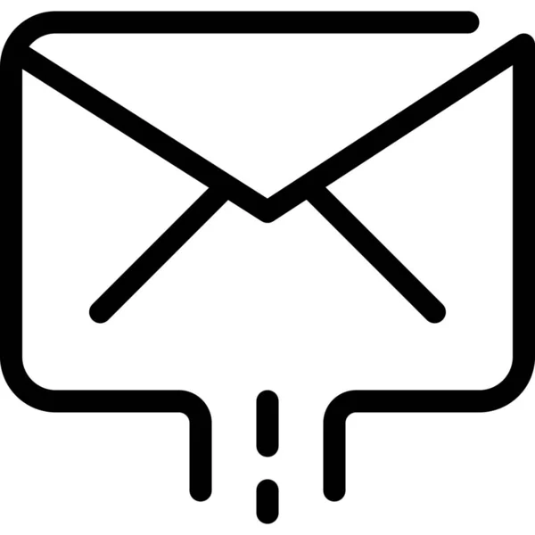 Ikona Komunikačního Dopisu Stylu Osnovy — Stockový vektor