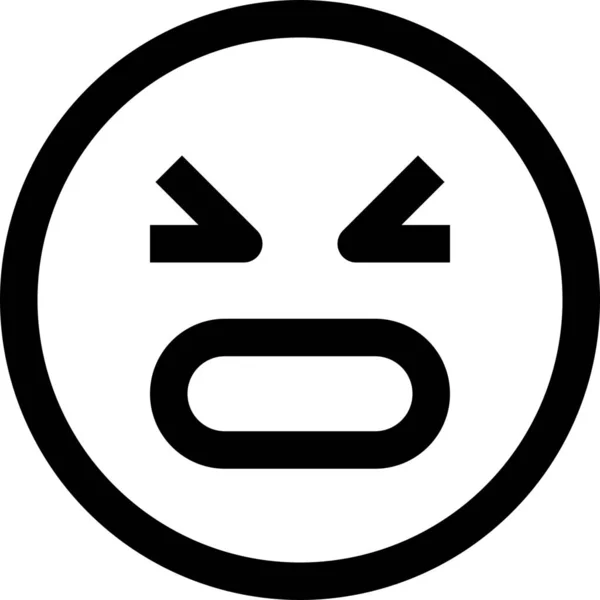 Emoji Enojado Icono Emoción Estilo Esquema — Vector de stock