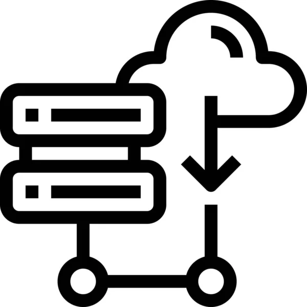 Иконка Подключения Облаку Стиле Контура — стоковый вектор