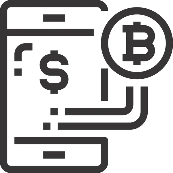 Цифровая Икона Криптовалюты Bitcoin Обтекаемом Стиле — стоковый вектор