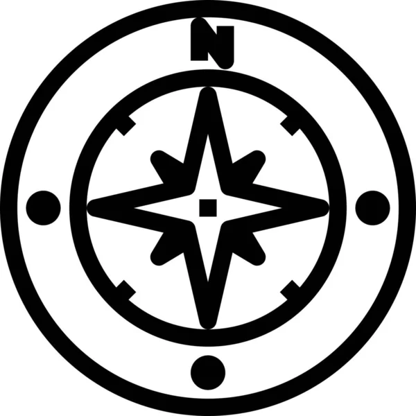 Ikona Navigace Kompasu Stylu Osnovy — Stockový vektor
